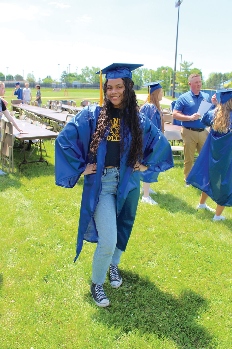 Crawfordsville senior Selena Starks strikes her best pose Tuesday as she and her fellow graduates embark on a journey through the district's elementary schools.